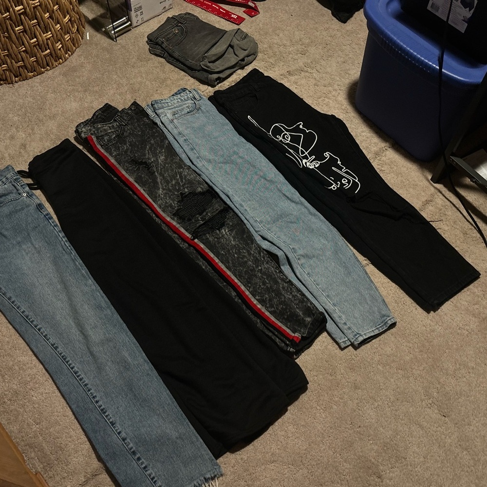 Assorted Denim and Black Pants Collection